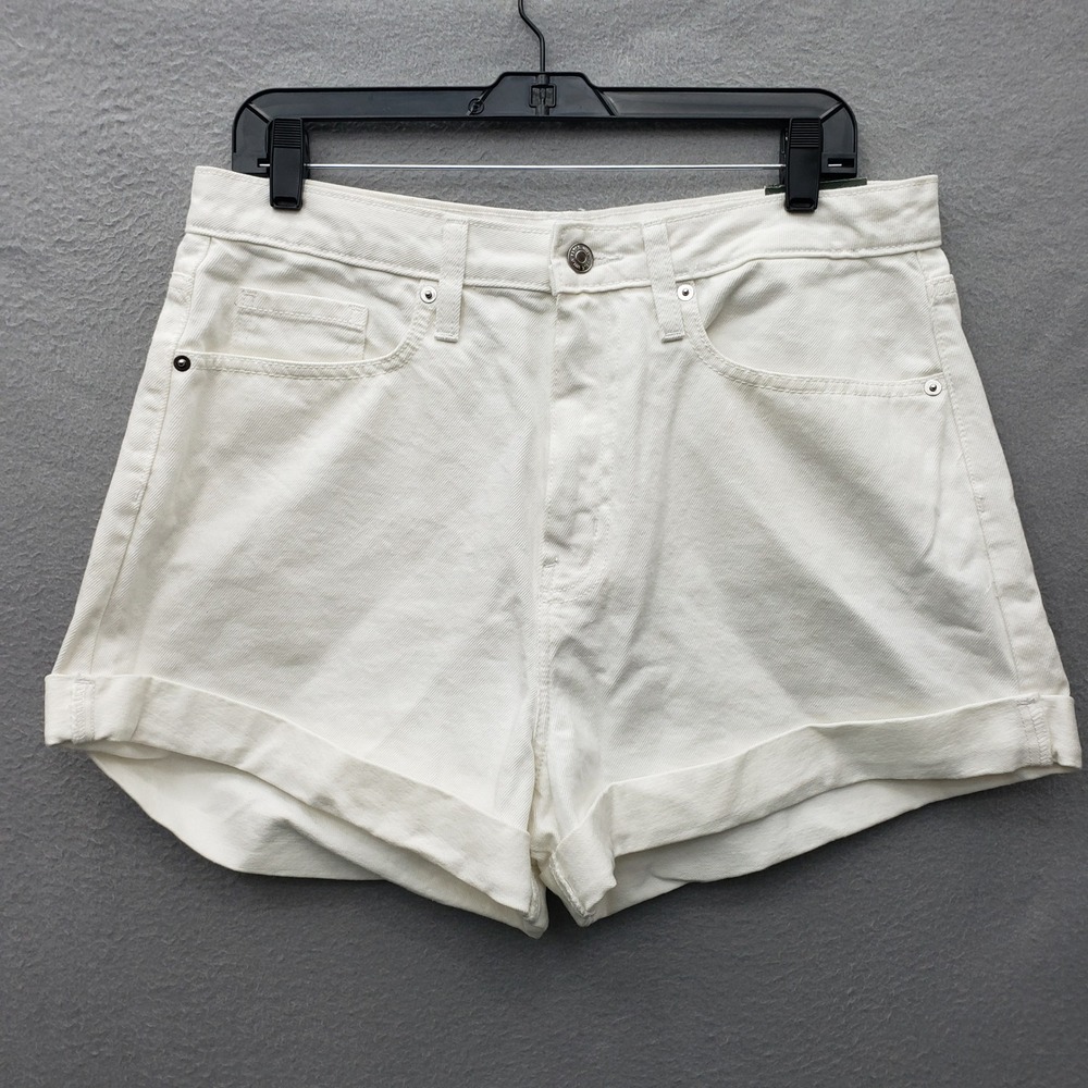 Wild Fable Highest Rise Mom Shorts White 100% Cotton Denim Casual Vacation 12/31